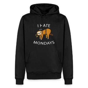 I Hate Mondays Sloth Cute & Funny Sloth Chilling G - Men’s Premium Organic Hoodie - black - Front - Nico (187cm)