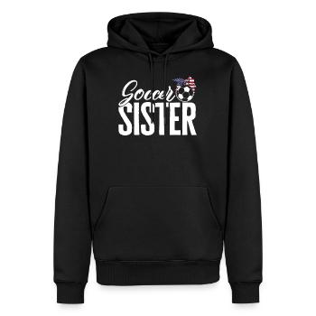 Gameday Shirt, Soccer Sister Soccer Tee, Sport - Männer Premium Bio Hoodie - Schwarz - Vorne - Nico (187cm)