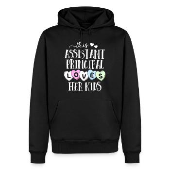 Die stellvertretende Schulleiterin liebt die Schule ihrer Kinder - Männer Premium Bio Hoodie - Schwarz - Vorne - Nico (187cm)