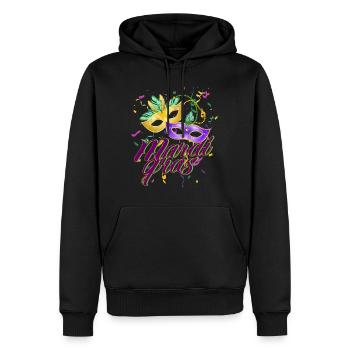 CARNAVAL DE MARDI GRAS - Sweat à capuche Premium bio Homme - noir - Devant - Nico (187cm)