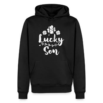 Fils chanceux Irlandais de la Saint-Patrick - Sweat à capuche Premium bio Homme - noir - Devant - Nico (187cm)