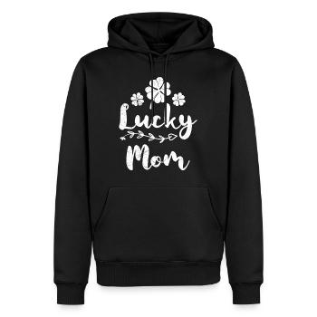 Lucky Mom Irish St Patrick’s Day Mama - Sweat à capuche Premium bio Homme - noir - Devant - Nico (187cm)