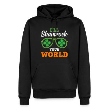 I'll shamrock your World Irland St. Patrick’s Day - Männer Premium Bio Hoodie - Schwarz - Vorne - Nico (187cm)