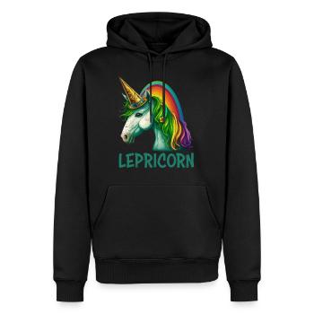 Einhorn St Patrick's Day Damen Irland Lepricorn - Männer Premium Bio Hoodie - Schwarz - Vorne - Nico (187cm)