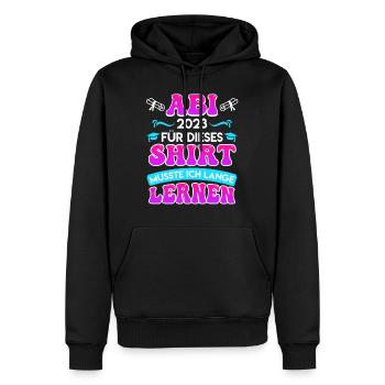 Abitur 2023 musste lange lernen ABi 2023 - Männer Premium Bio Hoodie - Schwarz - Vorne - Nico (187cm)