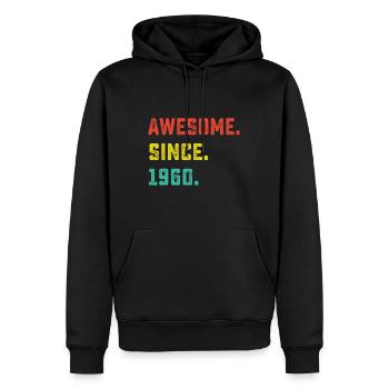 62ème anniversaire cadeau vintage génial depuis 1960 62 y - Sweat à capuche Premium bio Homme - noir - Devant - Nico (187cm)