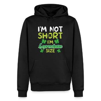 Not small Leprechaun Size St Patrick's Day - Men’s Premium Organic Hoodie - black - Front - Nico (187cm)