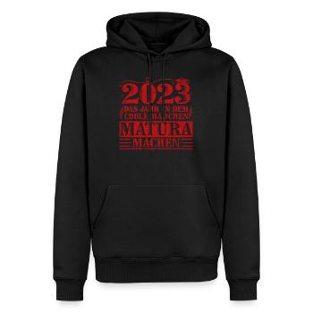 2023 das Jahr in dem coole Mädchen Matura machen - Männer Premium Bio Hoodie - Schwarz - Vorne - Nico (187cm)