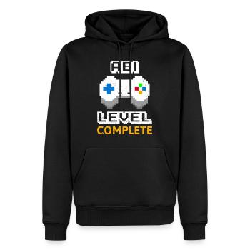 Abitur Level complete Abi 2023 Gamer - Männer Premium Bio Hoodie - Schwarz - Vorne - Nico (187cm)