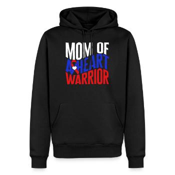 Herzchirurgie Shirt, Mama eines Herzkrieger-Tees, - Männer Premium Bio Hoodie - Schwarz - Vorne - Nico (187cm)