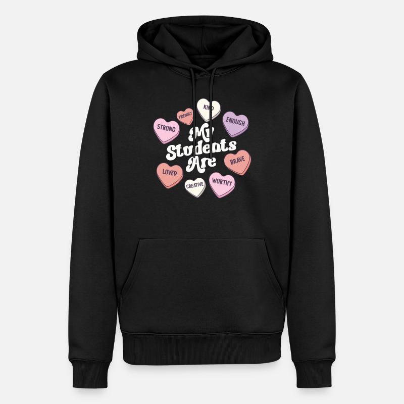 Enseignante Saint-Valentin Affirmations positives - Sweat à capuche Premium bio Homme - noir