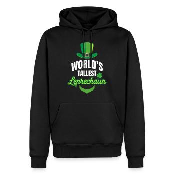 World Largest Leprechaun Irish St Patrick's Day - Men’s Premium Organic Hoodie - black - Front - Nico (187cm)
