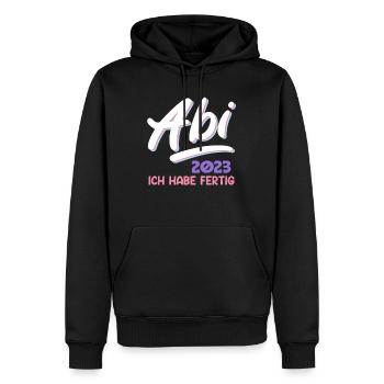 Abi 2023 Abitur 2023 Ich habe fertig Abiturientin - Männer Premium Bio Hoodie - Schwarz - Vorne - Nico (187cm)