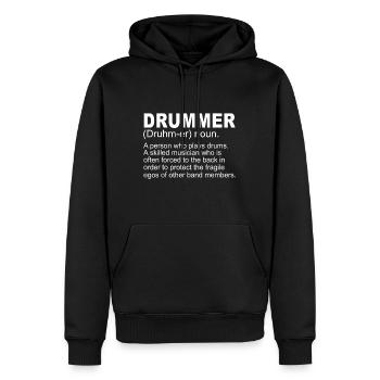 Schlagzeuger Geschenk Schlagzeug spielen Perkussion Mallet Percu - Männer Premium Bio Hoodie - Schwarz - Vorne - Nico (187cm)