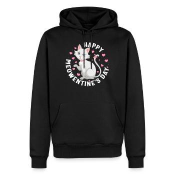 Chemise de Saint-Valentin, Happy Meowentine’s Day Mignon - Sweat à capuche Premium bio Homme - noir - Devant - Nico (187cm)