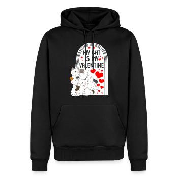 Chemise de Saint-Valentin, mon chat est mon chat de Saint-Valentin - Sweat à capuche Premium bio Homme - noir - Devant - Nico (187cm)