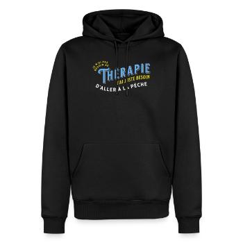 Pêche Cadeau pour Pêcheur Sport Citation Humour - Sweat à capuche Premium bio Homme - noir - Devant - Nico (187cm)
