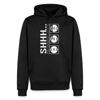 Gym Shirt, Shh Ich mache Mathe Funny Tee, Workout - Männer Premium Bio Hoodie - Schwarz - Vorne - Nico (187cm)