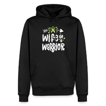 Femme d’un guerrier Lymphome Sensibilisation au cancer - Sweat à capuche Premium bio Homme - noir - Devant - Nico (187cm)