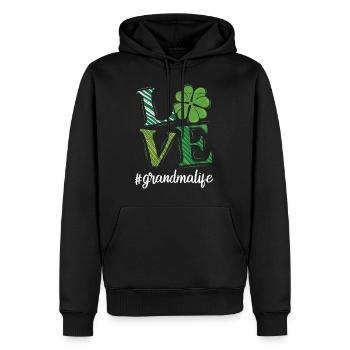 Amour Grand-mère vie Oma Saint-Patrick Oma - Sweat à capuche Premium bio Homme - noir - Devant - Nico (187cm)
