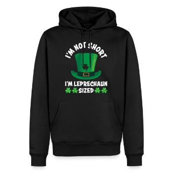Not small Leprechaun sized St Patrick's Day - Men’s Premium Organic Hoodie - black - Front - Nico (187cm)