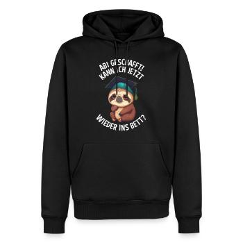 Abi geschafft Abitur Abschluss Abiturienten - Männer Premium Bio Hoodie - Schwarz - Vorne - Nico (187cm)