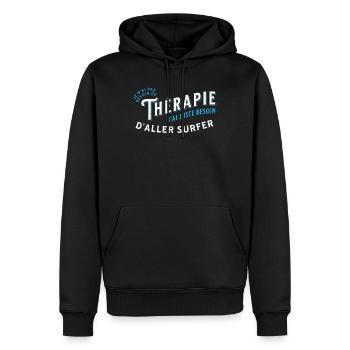 Surf Idée Cadeau Pour Surfeur Citation Humour - Sweat à capuche Premium bio Homme - noir - Devant - Nico (187cm)