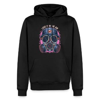 Love Is In The Air Anti Valentines Day idea Gas Ma - Sweat à capuche Premium bio Homme - noir - Devant - Nico (187cm)