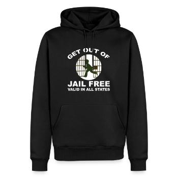 Raus aus dem Gefängnis frei - Männer Premium Bio Hoodie - Schwarz - Vorne - Nico (187cm)