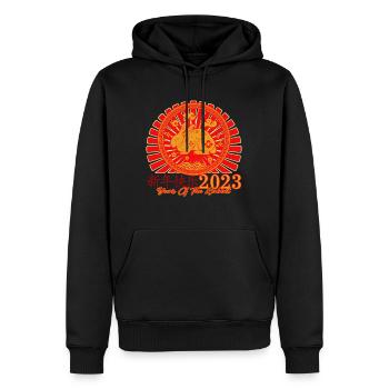 Chemise du zodiaque chinois, 2023 année du lapin - Sweat à capuche Premium bio Homme - noir - Devant - Nico (187cm)