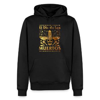 El Dia de Los Muertos Day of the Dead Sugar Skull - Men’s Premium Organic Hoodie - black - Front - Nico (187cm)