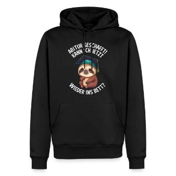 Abi geschafft Abitur Abschluss Abiturienten - Männer Premium Bio Hoodie - Schwarz - Vorne - Nico (187cm)