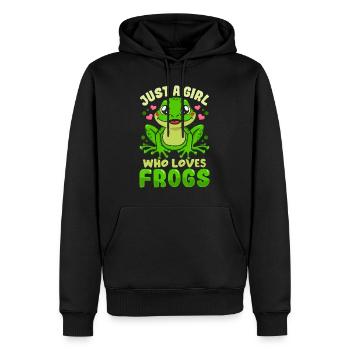 Frog Just a Girl Who Loves Frogs Funny Frog Lover - Men’s Premium Organic Hoodie - black - Front - Nico (187cm)