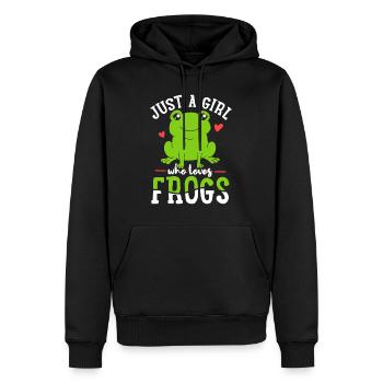 Frog Just A Girl Who Loves Frogs Geschenk - Männer Premium Bio Hoodie - Schwarz - Vorne - Nico (187cm)