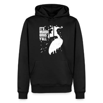 Lustiger Retro Flamingo Mardi Gras Sein Mardi Gras Yal - Männer Premium Bio Hoodie - Schwarz - Vorne - Nico (187cm)