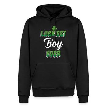 La Saint-Patrick dit le garçon le plus chanceux de tous les temps - Sweat à capuche Premium bio Homme - noir - Devant - Nico (187cm)