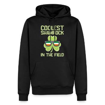 Coolest Shamrock Kleeblatt St Patrick's Day - Männer Premium Bio Hoodie - Schwarz - Vorne - Nico (187cm)
