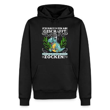 Abi 2023 geschafft kann ich wieder zocken? Abitur - Männer Premium Bio Hoodie - Schwarz - Vorne - Nico (187cm)