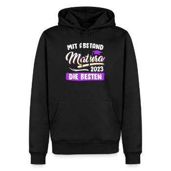 Maturantin 2023 mit Abstand die besten Matura - Männer Premium Bio Hoodie - Schwarz - Vorne - Nico (187cm)
