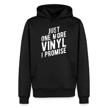 Nur noch eine Vinyl, die ich verspreche - Plattenliebhaber - Männer Premium Bio Hoodie - Schwarz - Vorne - Nico (187cm)