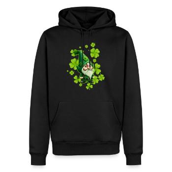 Leprechaun St. Patrick’s Day Goblin Clover - Sweat à capuche Premium bio Homme - noir - Devant - Nico (187cm)