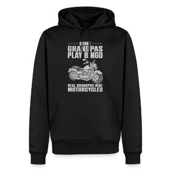 Lustiges Motorrad für Opa Papa Motorradliebhaber - Männer Premium Bio Hoodie - Schwarz - Vorne - Nico (187cm)