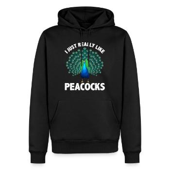 Cool Peacock Design Pour Hommes Femmes Enfants Oiseau Peacoc - Sweat à capuche Premium bio Homme - noir - Devant - Nico (187cm)