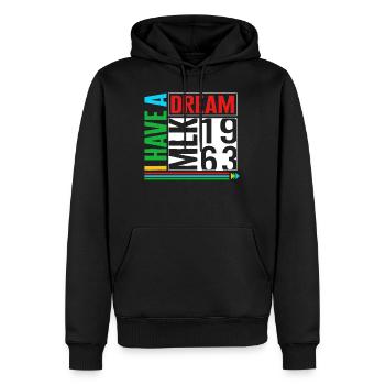 MLK Day, I Have A Dream 1963 Tee, MLK Month Civil - Männer Premium Bio Hoodie - Schwarz - Vorne - Nico (187cm)