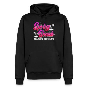 Semaine de relâche Enseignants en congé Vacances d’été Enseignants - Sweat à capuche Premium bio Homme - noir - Devant - Nico (187cm)