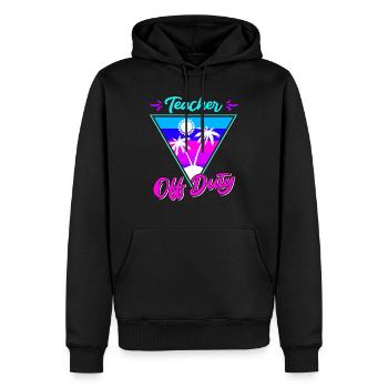 Teacher off duty Lehrerin außer Dienst Lehrer - Männer Premium Bio Hoodie - Schwarz - Vorne - Nico (187cm)
