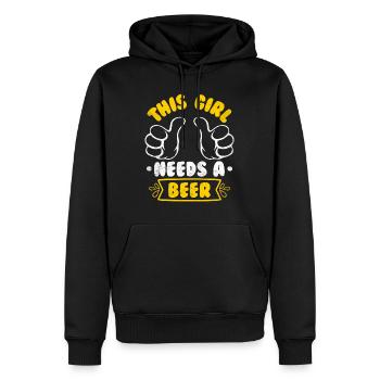 This Woman Needs a Beer Holiday Spring Break - Men’s Premium Organic Hoodie - black - Front - Nico (187cm)