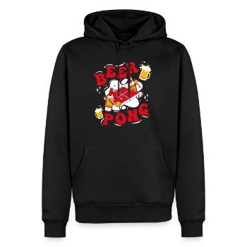Beer Pong Table Party Game Drinking Game Beer Pong - Sweat à capuche Premium bio Homme - noir - Devant - Nico (187cm)