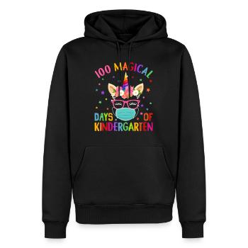 100 Magical Days Of Kindergarten School Unicorn Ma - Men’s Premium Organic Hoodie - black - Front - Nico (187cm)
