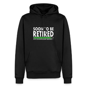 Funny Soon to Be Retired the Countdown Begins forr - Men’s Premium Organic Hoodie - black - Front - Nico (187cm)